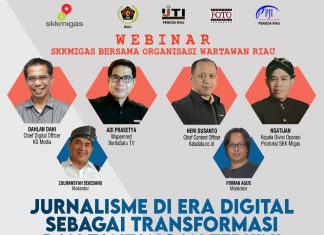 Rekrut 5 Organisasi Wartawan, SKK MIGAS Sumbagut – KKKS Wilayah Riau Gelar Webinar Jurnalistik