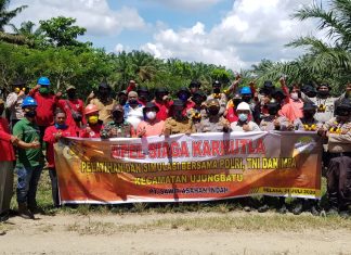 Apel Siaga Karhutla dan Simulasi Penanganan Karhutla di Kecamatan Ujung Batu