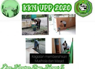 Putus Mata Rantai Penyebaran Covid-19, Mahasiswa KKN Kepenuhan Raya “Sterilkan” Tempat Ibadah