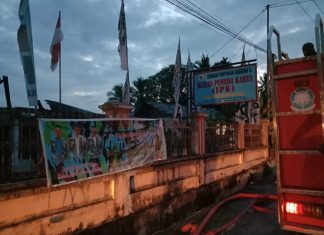 Habis Dilalap Si Jago Merah, Kantor DPD IPK Rohul Dipasang Garis Polisi