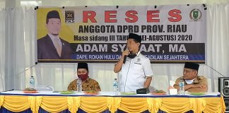 Anggota DPRD Provinsi Riau, Adam Syafaat MA Gelar Reses, Warga : Tolong Aspal Jalan Kami