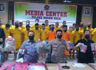 Dalam 7 Bulan Terakhir ,Polres Rohul Berhasil Ungkap 77 Kasus Penyalahgunaan Narkoba