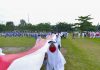 HEBOH, Bendera Merah Putih Anyaman Ibu PKK Desa Kepenuhan Hilir Meriahkan Kemerdekaan Republik Indonesia ke 75