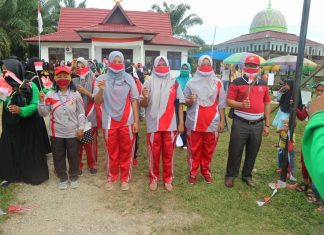 Perayaan HUT RI ke 75, Ibu PKK Desa Marga Mulya Gelar Jalan santai