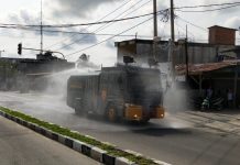 SEMPROT Disinfektan, Polres Rohul TURUNKAN 2 unit AWC