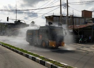 SEMPROT Disinfektan, Polres Rohul TURUNKAN 2 unit AWC