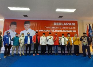 Ratusan Tim Pemenangan SKAWAN Hadiri Deklarasi H Sukiman dan Indra Gunawan
