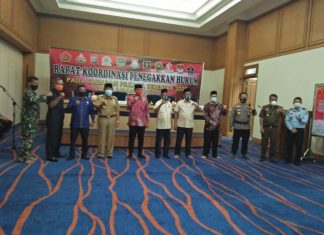Menghadapi Pilkada 2020, Tiga Balon Bupati Rohul Hadiri Rakor Penegakan Hukum
