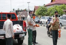 BPBD Rohul Bagikan 1000 Masker Gratis Ke Masyarakat