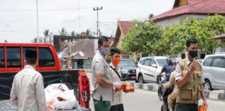 BPBD Rohul Bagikan 1000 Masker Gratis Ke Masyarakat