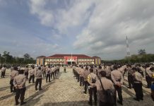 Kapolres Rohul Pimpin Apel Personel Pengamanan TPS Pilkada