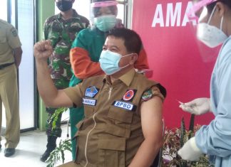 Sekda Rohul, Pejabat Pemerintah Pertama Disuntik Vaksin Sinovac Untuk di Kabupaten Rokan Hulu
