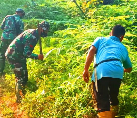 Jalan Menuju Objek Wisata Puncak Ranah Diperbaiki Dalam Program TMMD ke 110