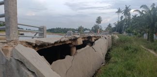 Tembok Penahan Tebing di Desa Ulak Patian Runtuh