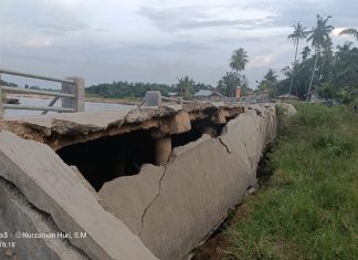 Tembok Penahan Tebing di Desa Ulak Patian Runtuh
