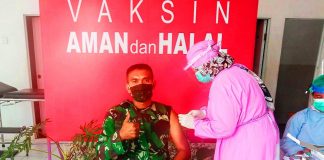 85 TNI di Rohul Dapat Giliran Disuntik Vaksin Sinovac