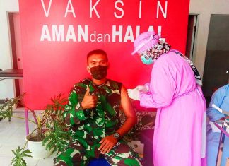 85 TNI di Rohul Dapat Giliran Disuntik Vaksin Sinovac