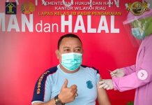 Kalapas Kelas II B Pasir Pengaraian Juga Divaksinasi Sinovac