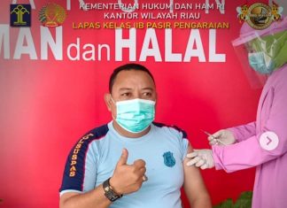 Kalapas Kelas II B Pasir Pengaraian Juga Divaksinasi Sinovac