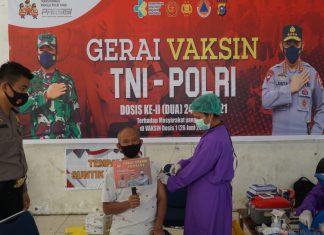 Polres Rohul Gelar Vaksinasi Masal Dosis II, 400 Vial Vaksin Di siapkan