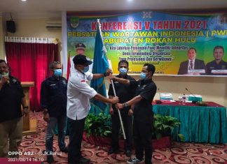 Secara Aklamasi, Amin Syukri Terpilih Sebagai Ketua PWI Kabupaten Rokan Hulu Periode 2021-2024
