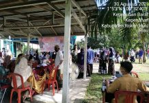 Masyarakat Serbu Vaksinasi Covid-19 Oleh Kodim 0313/KPR di Koramil 14/Kepenuhan