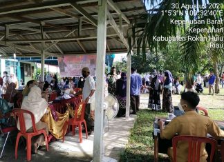 Masyarakat Serbu Vaksinasi Covid-19 Oleh Kodim 0313/KPR di Koramil 14/Kepenuhan