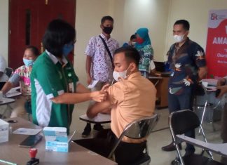 817 Orang Divaksinasi Dosis 2, Kerjasama Antara OJK Dengan BRI Ujung Batu