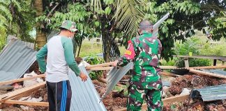 Angin Puting Beliung Kembali Terjang Desa Serombou Indah, Atap Sekolah dan Rumah Warga Beterbangan