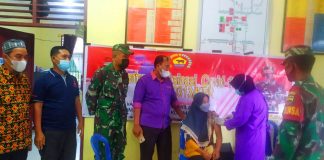 Koramil 02 Rambah Kembali Gelar Vaksinasi Massal, Kapten Taufik : Antusias Masyarakat Tinggi