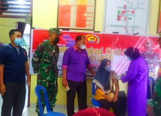 Koramil 02 Rambah Kembali Gelar Vaksinasi Massal, Kapten Taufik : Antusias Masyarakat Tinggi