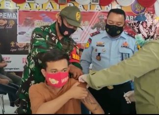 Peringati Hari Pahlawan, TNI di Rohul Gelar Vaksinasi Massal