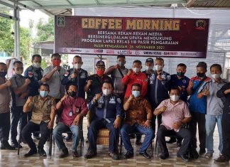 Gelar Coffe Morning Bersama Rekan Pers, Kalapas Pasir Pengaraian Pamit Pisah Pindah Tugas