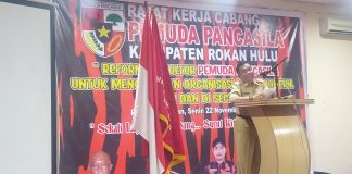 Buka Rakercab MPC PP Rohul, Ruslan : Pemuda Pancasila Sebagai Pemersatu Bangsa