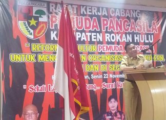 Buka Rakercab MPC PP Rohul, Ruslan : Pemuda Pancasila Sebagai Pemersatu Bangsa