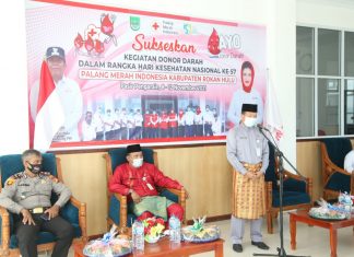 Peringati HKN ke -57, Pemkab Rohul Taja Donor Darah, Vaksin Hingga Berbagi Dengan Masyarakat