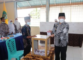 Bupati dan Wabup Rohul Tinjau Pelaksanaan Pilkades Serentak