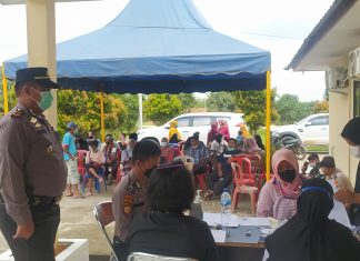 Polsek Tambusai Bersinergi Dengan PT GSM, Gelar Vaksinasi Massal