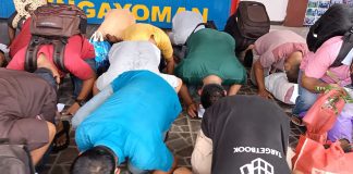 Terima Asimilasi, 21 WBP Lapas Pasir Pengaraian Sujud Sukur