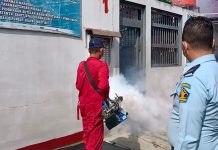Cegah dan Antisipasi DBD, Lapas Pasir Pengaraian Fogging Hunian WBP