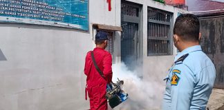 Cegah dan Antisipasi DBD, Lapas Pasir Pengaraian Fogging Hunian WBP
