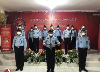 Lapas Pasir Pengaraian Ikuti Deklarasi Janji Kinerja Tahun 2022