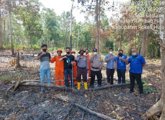 Gerak Cepat, Personil Polsek Rambah Hilir Cegah Karhutla