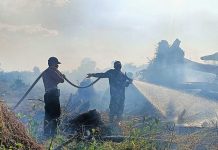 Lahan di Bonai Terbakar, Tim Gabungan Berjibaku Padamkan Api