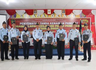 7 Pegawai Lapas Pasir Pengaraian Naik Pangkat