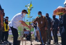 Gubri dan Bupati Rohul Tanam Aren dan Tabur Indukan Arwana