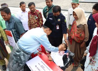 HUT Riau ke 65, Wabup Rohul Salurkan Bantuan Atensi