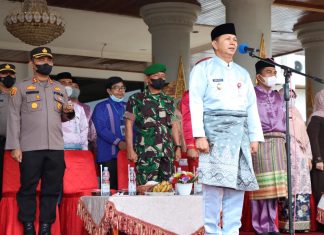 Pimpin Apel HUT Riau Ke 65, Wabup Rohul Ajak Masyarakat Bahu Membahu Dalam Pembangunan