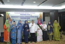 Dukung Pendidikan, Ketua TP PKK Rohul Hadiri Pengukuhan Bunda Literasi Riau