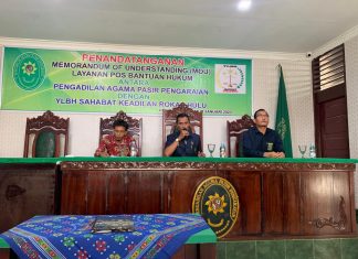 YLBH Sahabat Keadilan Rokan Hulu Tekan MoU, Berikan Pelayanan Cuma-Cuma Bagi Masyarakat Kurang Mampu